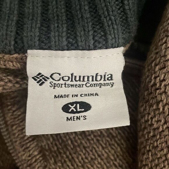 Columbia Men’s Cocoa Brown Zip Mock Neck Sweater XL - Picture 7 of 8